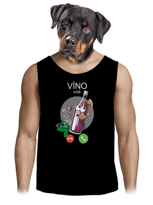 Červené víno volá pánské tílko Black