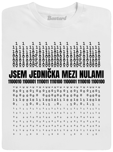 Jednička mezi nulami pánské dlouhý rukáv White