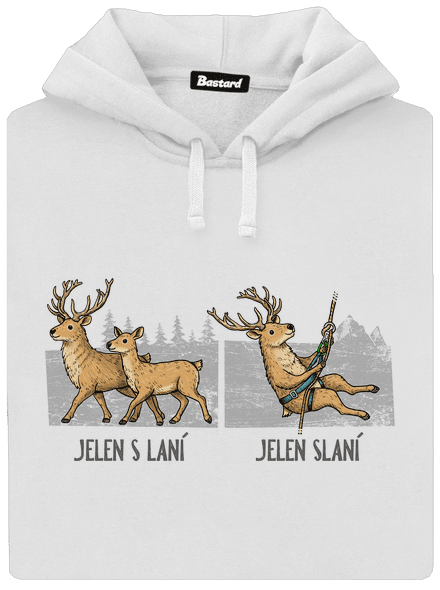 Jelen s laní dámská mikina klokanka White
