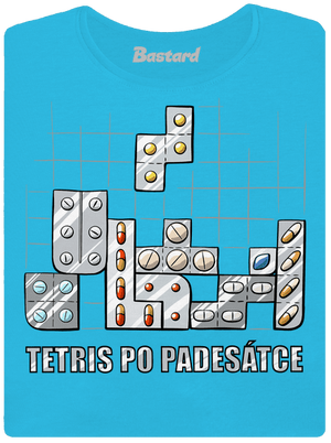 Tetris po padesátce  dámské tričko s lemem Blue Atol