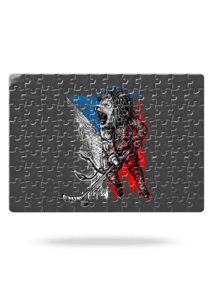 Hokejový lev puzzle White