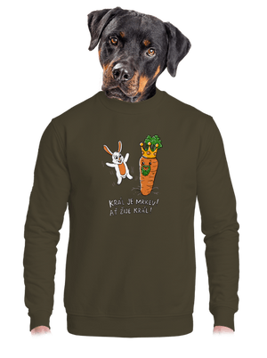 Král je mrkev, ať žije král unisex mikina bez kapuce Urban Khaki
