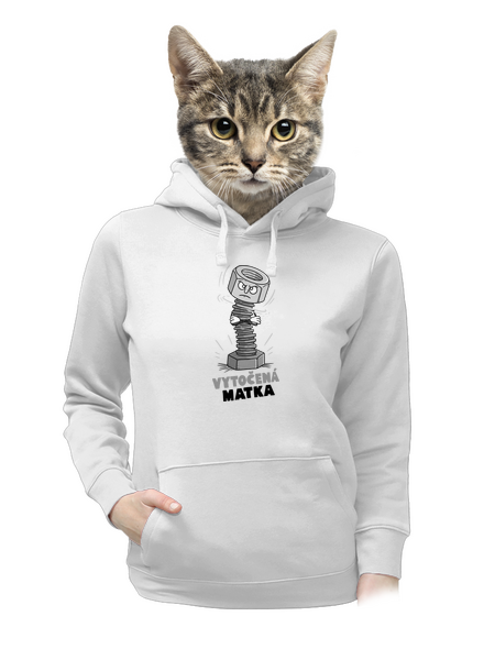 Vytočená matka dámská mikina klokanka White