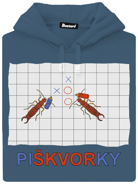Škvoří piškvorky dámská mikina klokanka Denim
