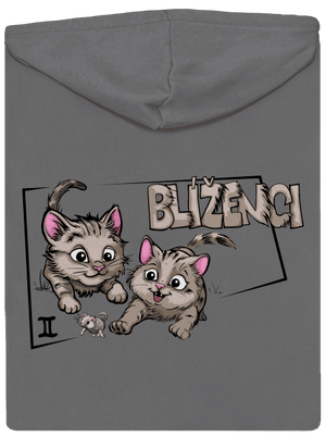 Kočičí horoskop: Blíženci dámská mikina na zip Steel Gray