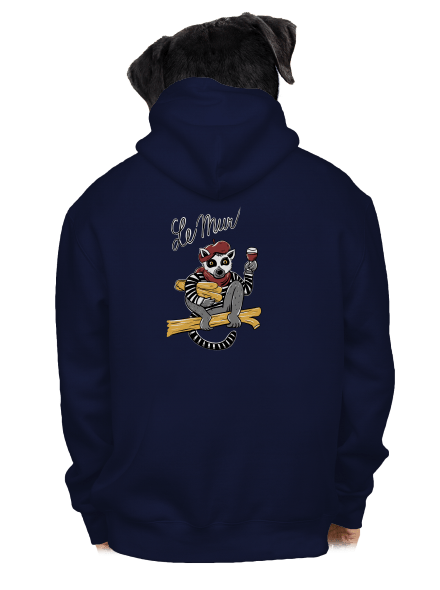 Le Mur pánská mikina na zip Navy