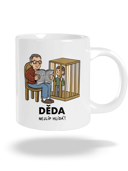 Děda hlídá velký hrnek White