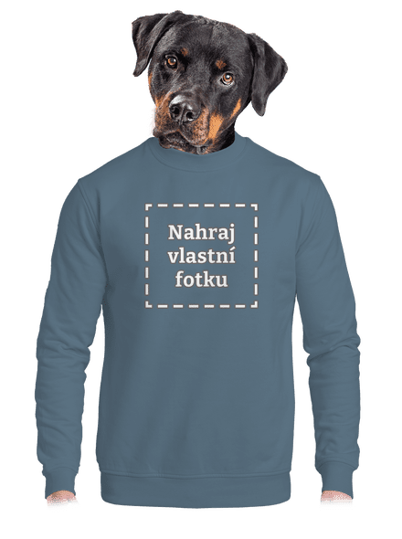 Vlastní potisk unisex mikina bez kapuce Nordic Blue