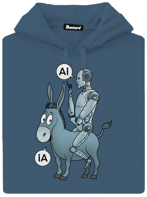 Osel a AI dámská mikina klokanka Denim