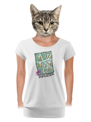 Popojedem dámské tričko s lemem White