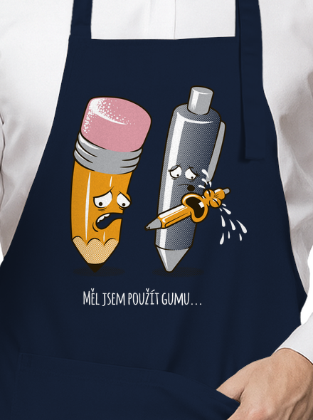 Používej gumu zástěra Navy