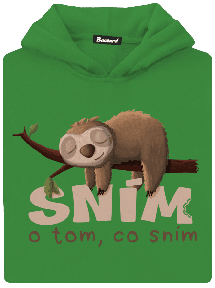 Sním o tom, co sním dětská mikina klokanka Kelly Green AWD