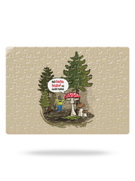 Bacha houbař puzzle White