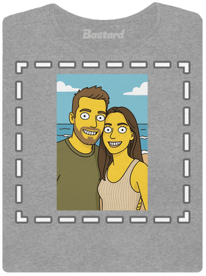 Simpsonovi z vlastní fotky dámské tričko Dark Gray Melange