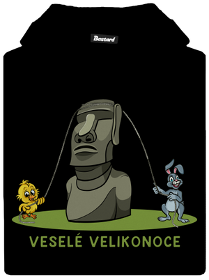 Velikonoční Moai dětská mikina klokanka Black