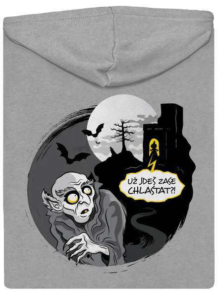 Nosferatu pánská mikina na zip Light Melange