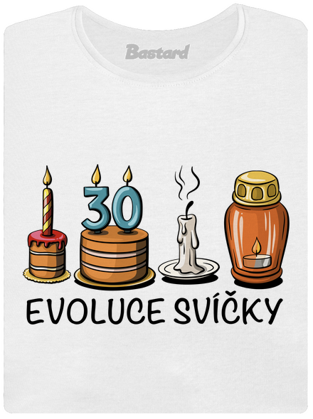 Evoluce svíčky dámské tričko s lemem White