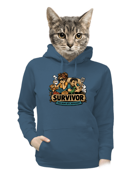 Survivor  dámská mikina klokanka Denim