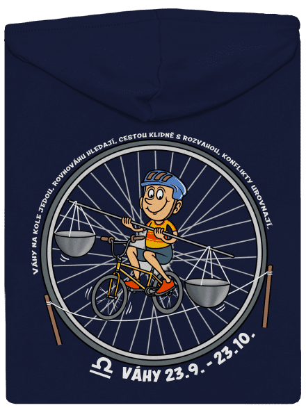 Cyklistický horoskop: Váhy pánská mikina na zip Navy