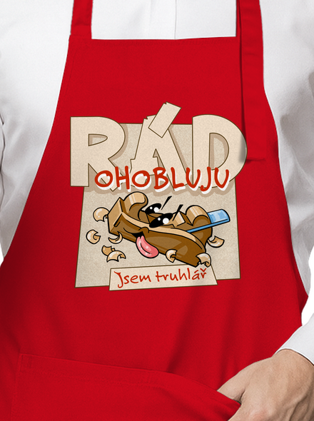 Jsem truhlář zástěra Red