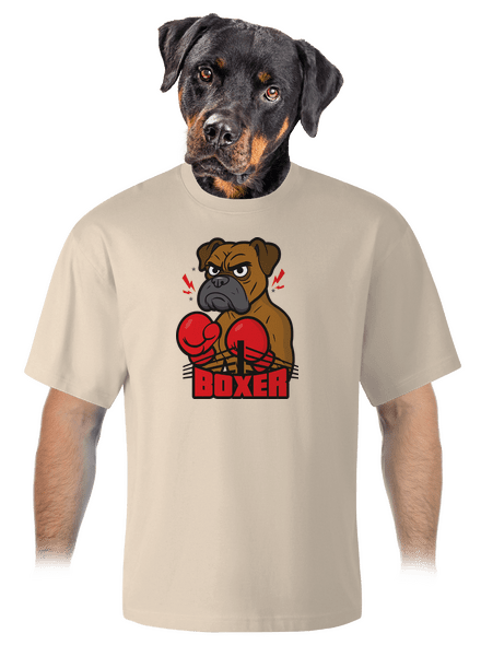 Boxer unisex tričko oversized Almond