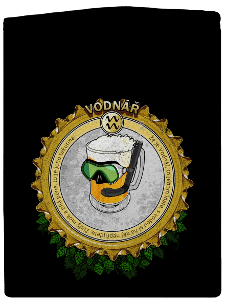 Pivní horoskop: Vodnář pánská mikina na zip Black