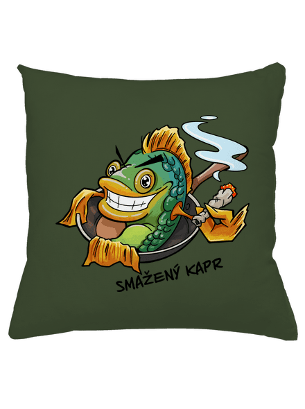 Smažený kapr polštář Olive Green