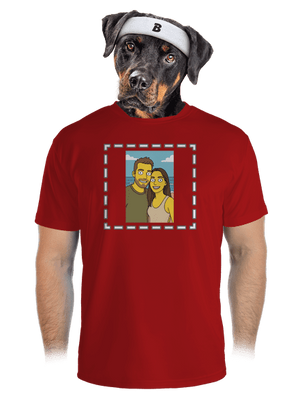 Simpsonovi z vlastní fotky pánské sportovní tričko Red Mal