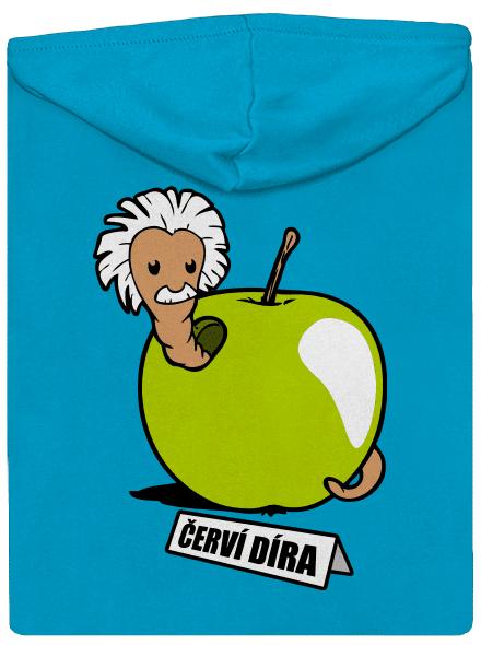 Červí díra dámská mikina na zip Blue Atol
