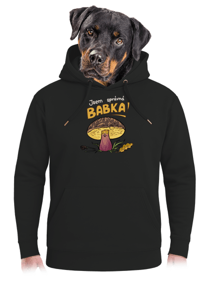Babka a hříbeček unisex mikina premium Dark Black