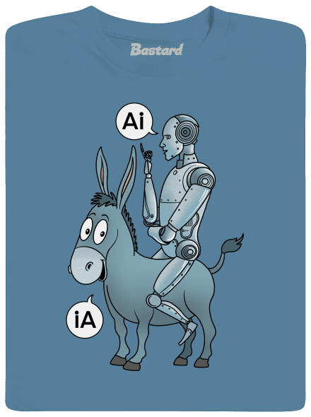 Osel a AI pánské tričko Stone Blue