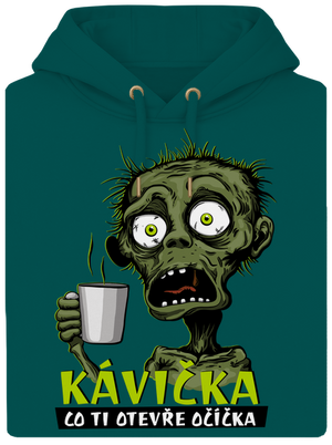 Zombie kávička unisex mikina premium Emerald Green