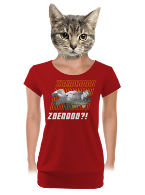 B18: Bába pod kořenem dámské tričko s lemem Red Mal