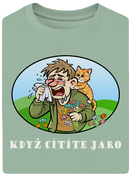 Cítíte jaro unisex tričko oversized Sage