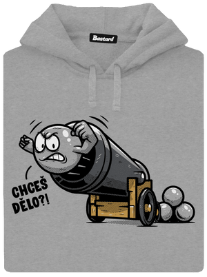 Chceš dělo? pánská mikina klokanka Light Melange