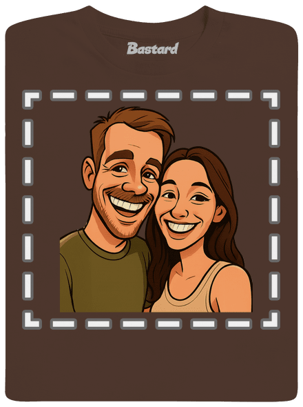 Karikatura z vlastní fotky pánské tričko Brown