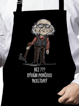 Neklidný - vlastní text zástěra Black