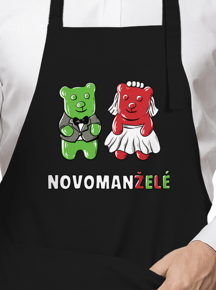 Novomanželé z želé zástěra Black