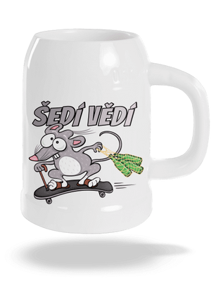 Šedí vědí - myšák půllitr White