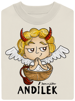 Andílek unisex mikina bez kapuce Off White