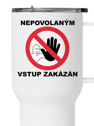 Nepovolaným vstup zakázán termohrnek White