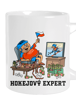 Hokejový expert velký hrnek White