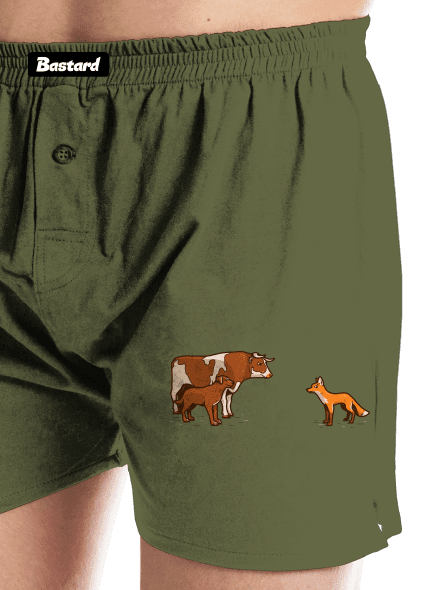Vůl, pes a vulpes pánské trenky Khaki