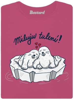 Miluju tulení dámské tričko s lemem Magenta