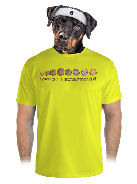 Vývoj nezastavíš pánské sportovní tričko Neon Yellow