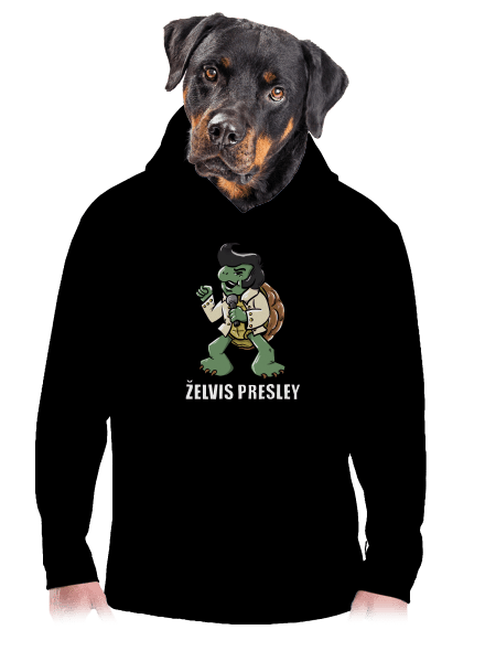 Želvis Presley pánská mikina klokanka Black