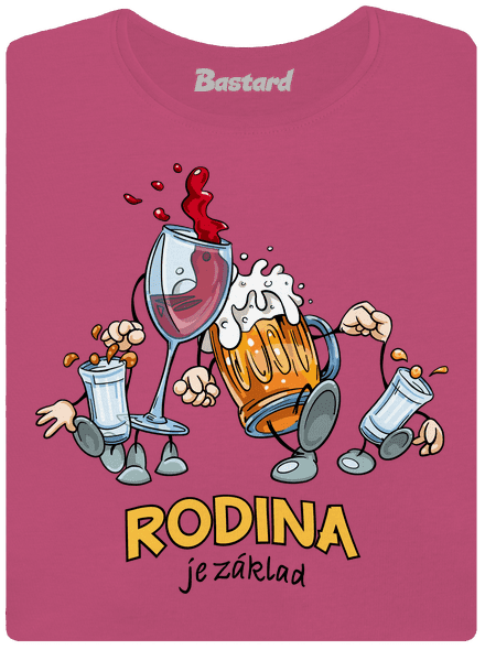 Rodina je základ dámské tričko s lemem Magenta