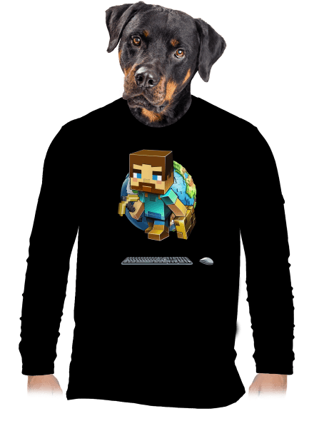 B17: Minecraft pánské dlouhý rukáv Black