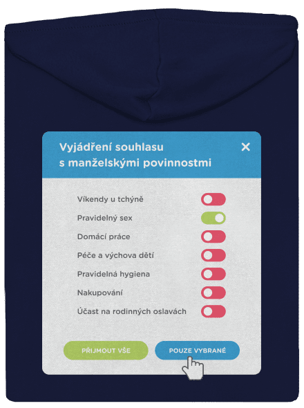 Manželské povinnosti pánská mikina na zip Navy