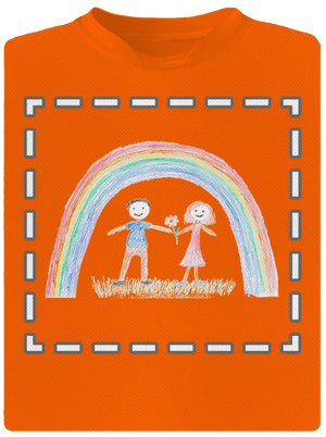 Dětské kresby - nahraj vlastní pánské sportovní tričko Neon Orange